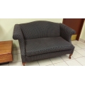 Reception Sitting Room Love Luv Seat, Navy & Pattern wood legs