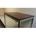 Steelcase  Dark Brown Chrome Leg Table