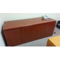 Dark Cherry Brown 4 Door Credenza Desk