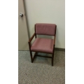 Dusty Rose Cloth & Maple Wooden Guest Reception Side Chair
