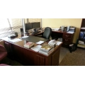 Executive Cherry Brown C - U Suite Desk, Matching Bookshelf