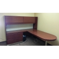 Reff Brown Office L-Suite Desk w Overhead