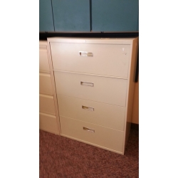 Beige 4 Drawer Lateral Filing Cabinet