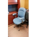 Blue Cloth Rolling Task Chair With Arms