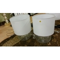 Show home Glass Bowl Lamps White Shades, Set