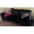  Elegant Show Home Black Velvet 3 Seat Sofa 37x84