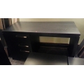 3 Drawer Black Wood Desk w/Chrome Accents (Part of Set)