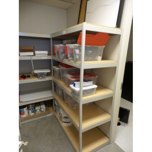 Grey Metal 5 Shelf Garage Storage Shelving Unit Wood Shelves