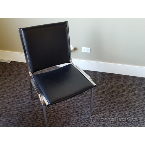 Black Vinyl Stacking Chair Buy Sell Used Office Furniture Calgary