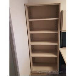 Steelcase Beige 30" 5 Shelf Metal Book Case w Adjustable Shelves