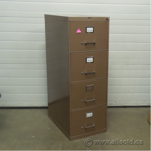 Sunar Brown 4 Drawer Vertical File Cabinet Locking Allsold Ca