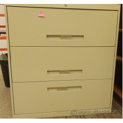 Sand 3 Drawer Lateral File Cabinet, Locking