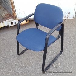Blue Fabric Guest Chair w/ Rubber Arms