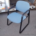 Light Blue Fabric Guest Chair w/ Rubber Arms
