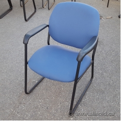 Blue Fabric Guest Chair w/ Large Rubber Arms