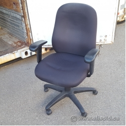 Black Fabric Adjustable Rolling Task Chair