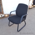 Black Fabric Sleigh Guest Chair