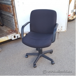 Black Fabric Height Adjustable Rolling Task Chair