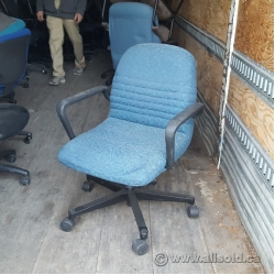 Blue Fabric Height Adjustable Rolling Task Chair