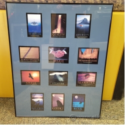 Framed Motivational Wall Picture w/ 12 Unique Poster Images