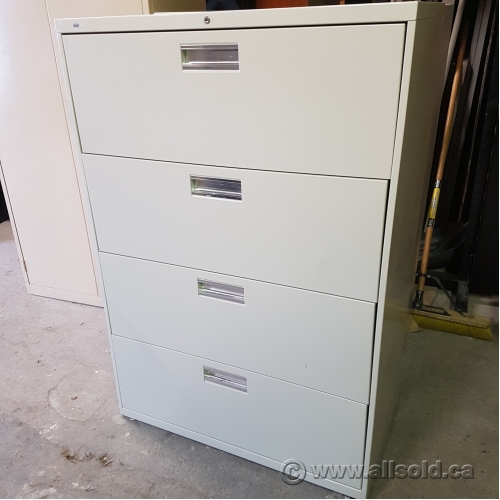 Hon Beige 4 Drawer Lateral File Cabinet Locking Allsold Ca