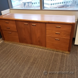 Medium Maple 2 Door, 6 Drawer File Cabinet Credenza