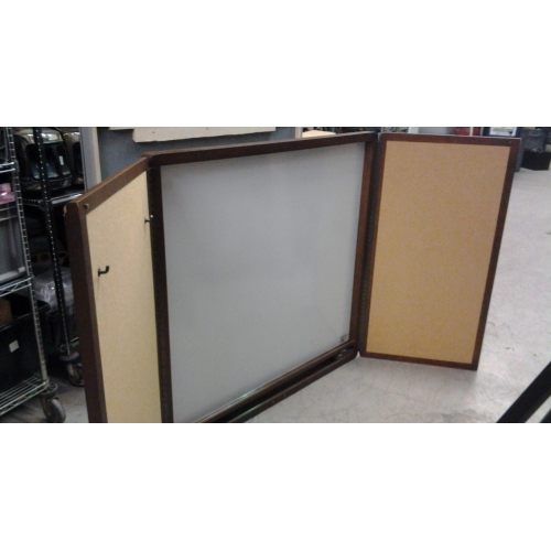 Wood Whiteboard Egan w/ Swinging Door and Tack Surfaces