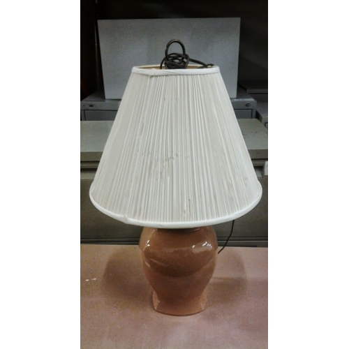Brown ceramic Table Lamp with cream colored shade Allsold.ca Buy
