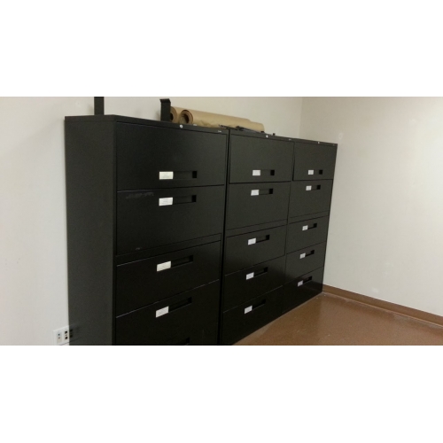 Global Black 5 Drawer Flip Top Vertical Locking Filing