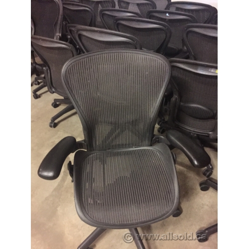 Herman Miller Aeron "C Size" Black All Mesh Ergonomic Task Chair
