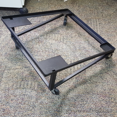 Black Rolling Steelcase Stacking Chair Storage Trolley Cart Allsold