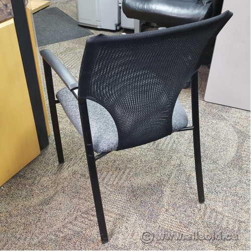 Teknion Grey Pattern Fabric Mesh Back Guest Chair Blem Allsold.ca Buy & Sell Used Office