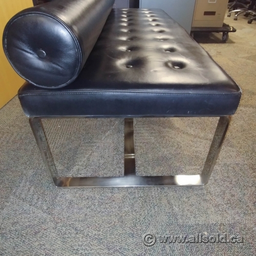 Leather Seating Bench With Chrome Legs Allsold.ca Buy & Sell Used