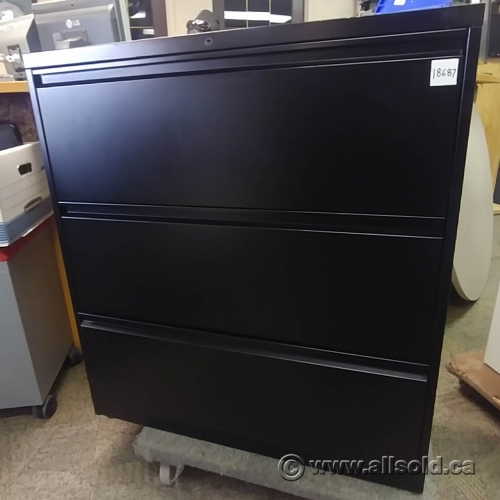Black Lacasse 3 Drawer Lateral File Locking Allsold.ca Buy & Sell Used Office