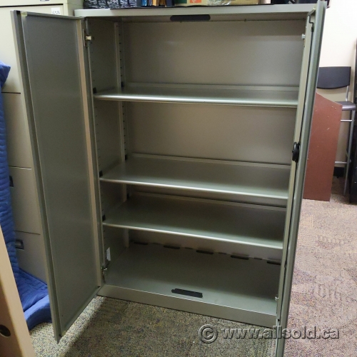 Steelcase 36x18x54 in Grey 2 Door Storage Locking Allsold.ca