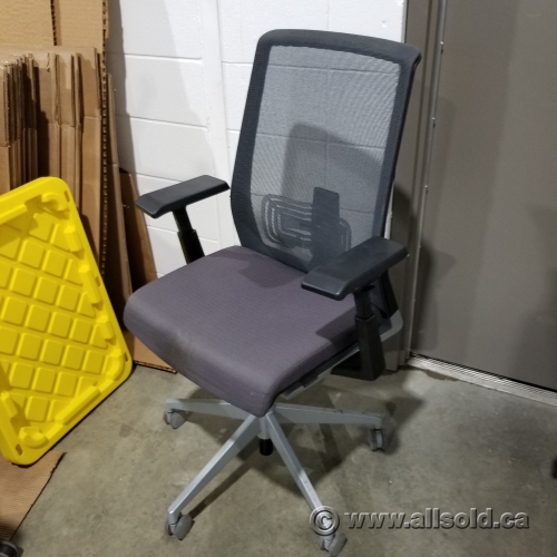 Haworth Very Task Chair w/ Mesh Back & Grey Fabric Seat Allsold.ca