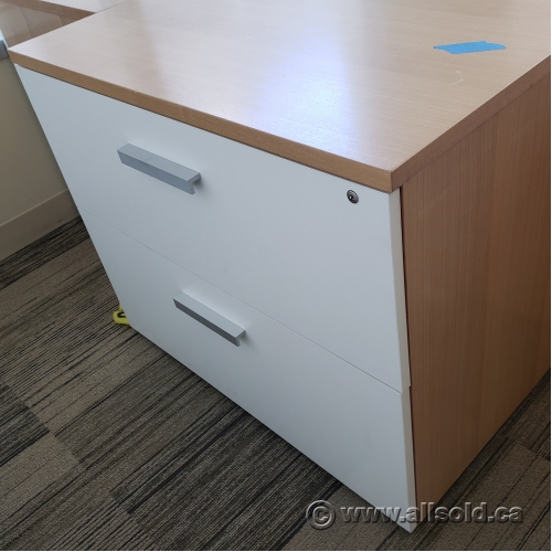 Simo Wood 2 Drawer Lateral File Maple/White Allsold.ca Buy & Sell Used Office