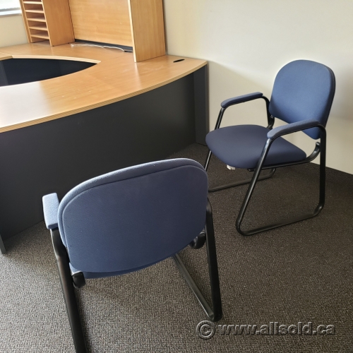 Blue Office Guest Chair with Sleigh Base Allsold.ca Buy & Sell Used