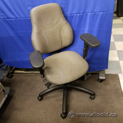 Tan Pattern Global Tritek 749 ErgoSelect Mid Back Task Chair Allsold