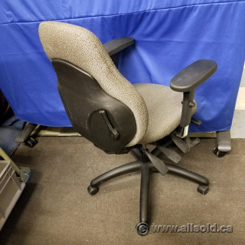 Tan Pattern Global Tritek 749 ErgoSelect Mid Back Task Chair Allsold
