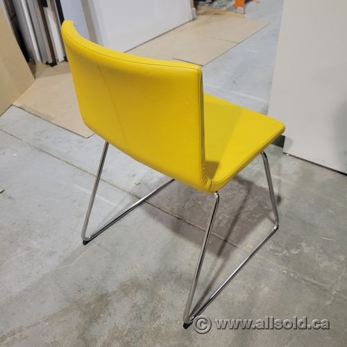Ikea Bernhard Yellow Stacking Leather Guest Chair Allsold.ca Buy & Sell Used Office