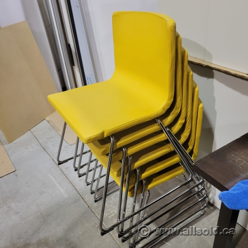 Ikea Bernhard Yellow Stacking Leather Guest Chair Allsold.ca Buy & Sell Used Office
