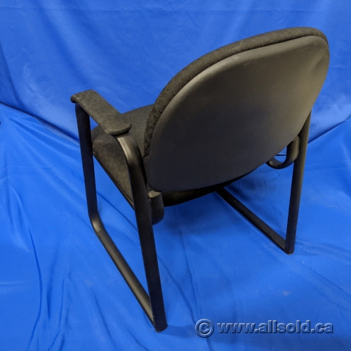 Black Fabric Office Guest Chair with Sleigh Base Allsold.ca Buy