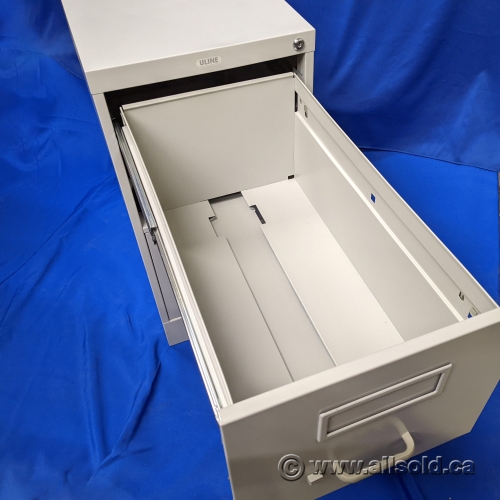 ULINE Grey Letter Size 2 Drawer Vertical File Locking