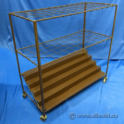 Mobile Metal Rolled Map Plan File Storage Stand, 60 Compartments