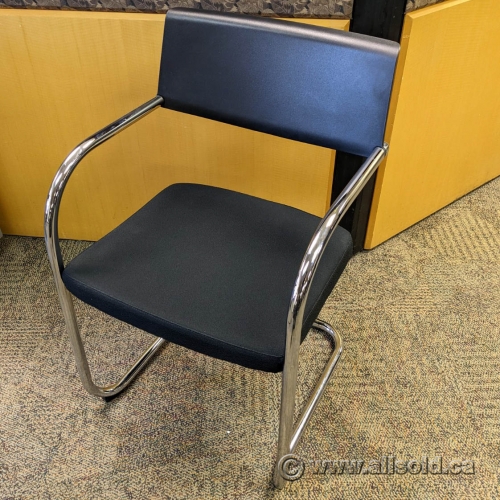 Knoll Moment Black Guest Chair w/ Chrome Frame Allsold.ca Buy