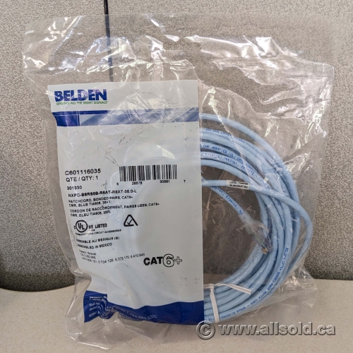 Blue Belden CAT6+ Patchcord BondedPair Cable, 35ft Allsold.ca Buy