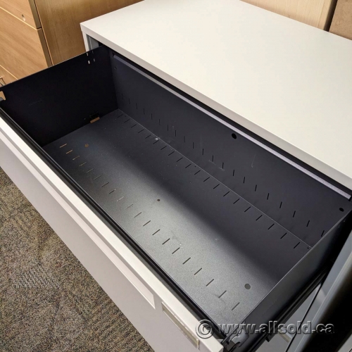 White Steelcase 3 Drawer Lateral Filing File Locking Allsold