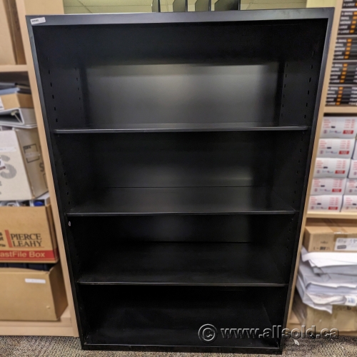 Black Metal Bookshelf Bookcase w/ Adjustable Shelves, 53" H Allsold
