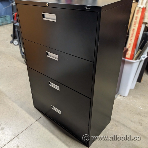 Black 4 Drawer Lateral File Cabinet Locking Allsold ca Buy Sell